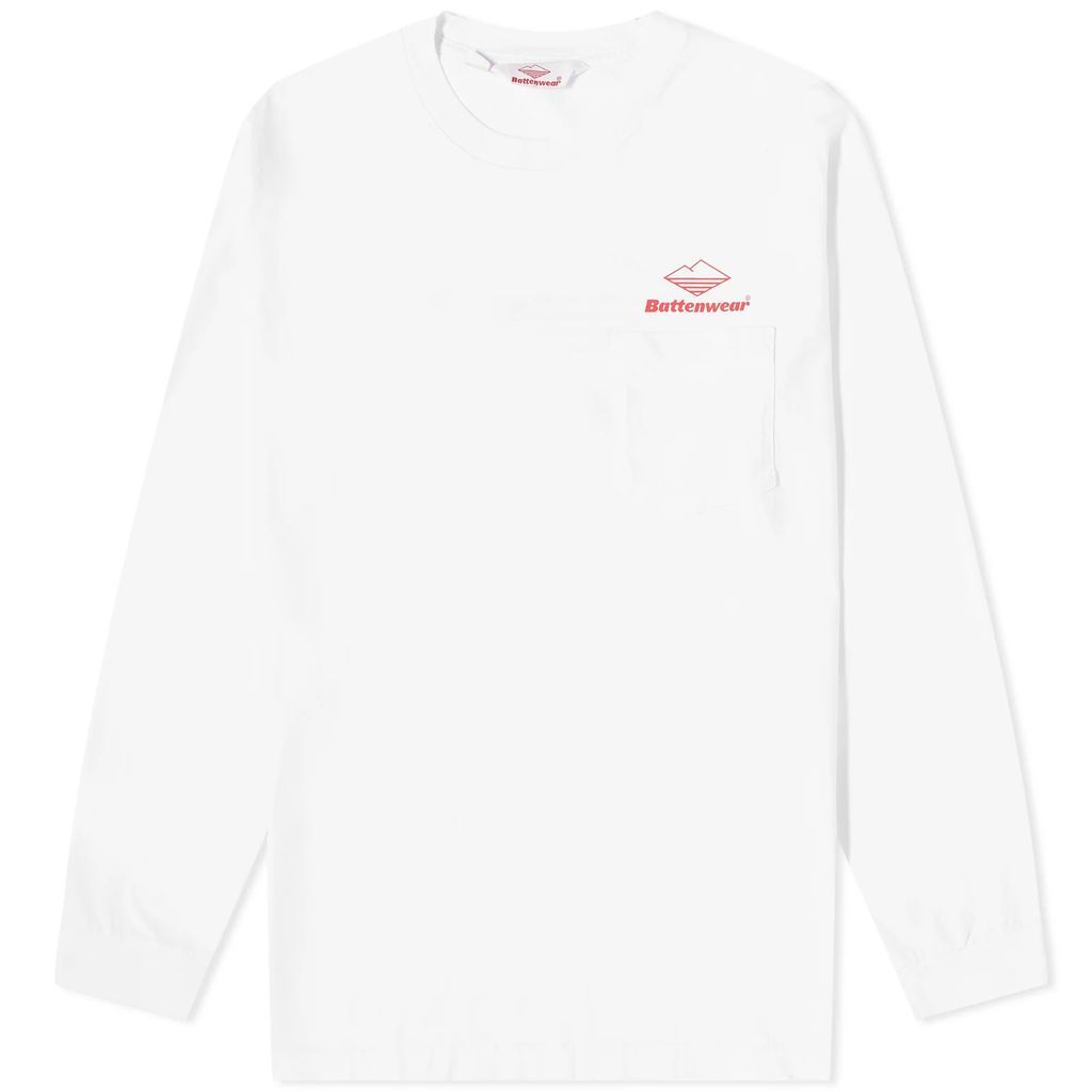 Men's Long Sleeve Team Pocket T-Shirt White