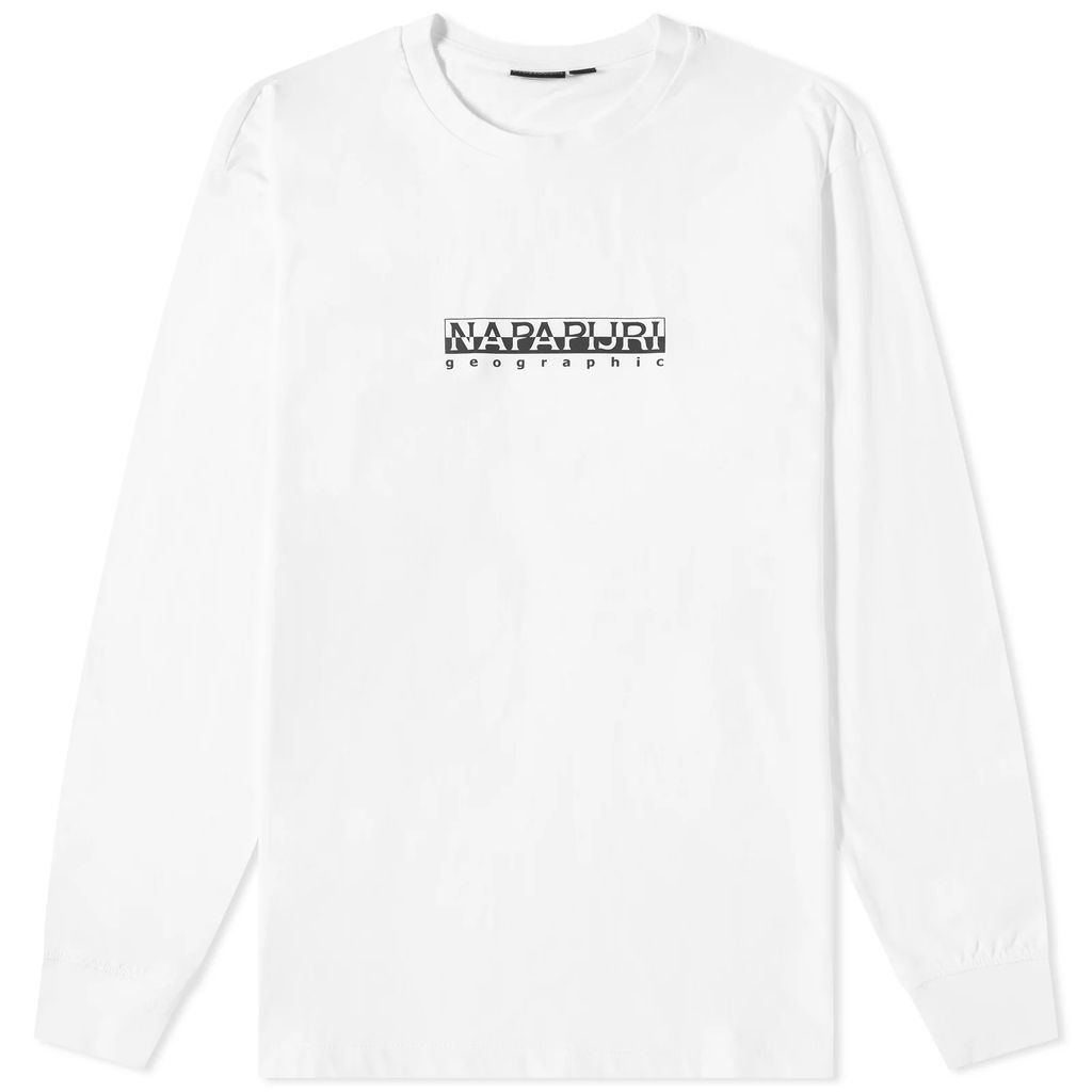 Men's Long Sleeve Box Logo T-Shirt Bright White