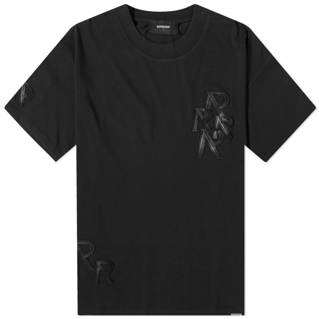 Men's Applique Initial T-Shirt Off Black