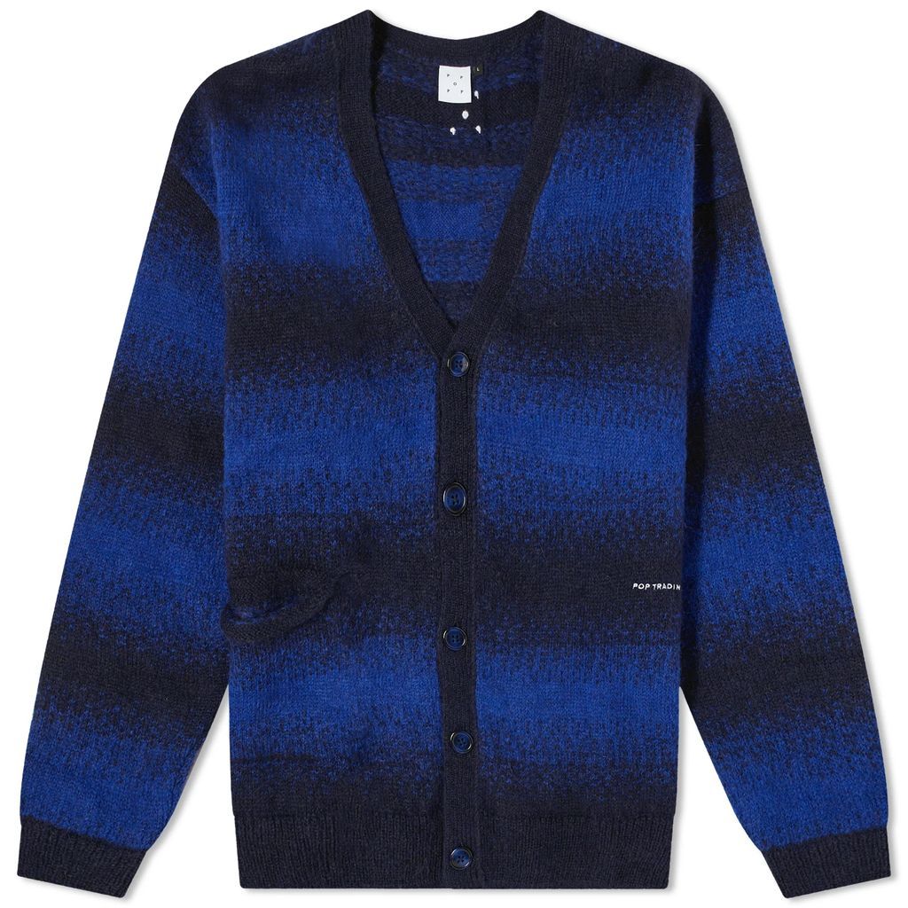 Men's Stipe Knit Cardigan Sodalite Blue/Black