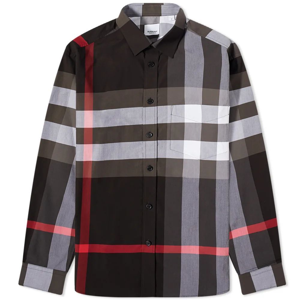 Men's Somerton Large Check Shirt Charcoal Check