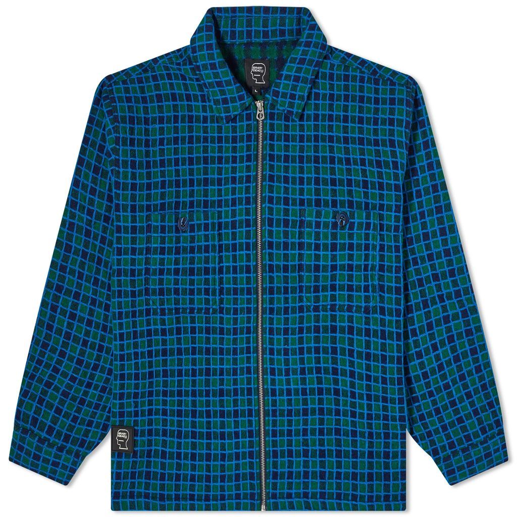 Men's Check Mate Flannel Zip Shirt Jacket Navy