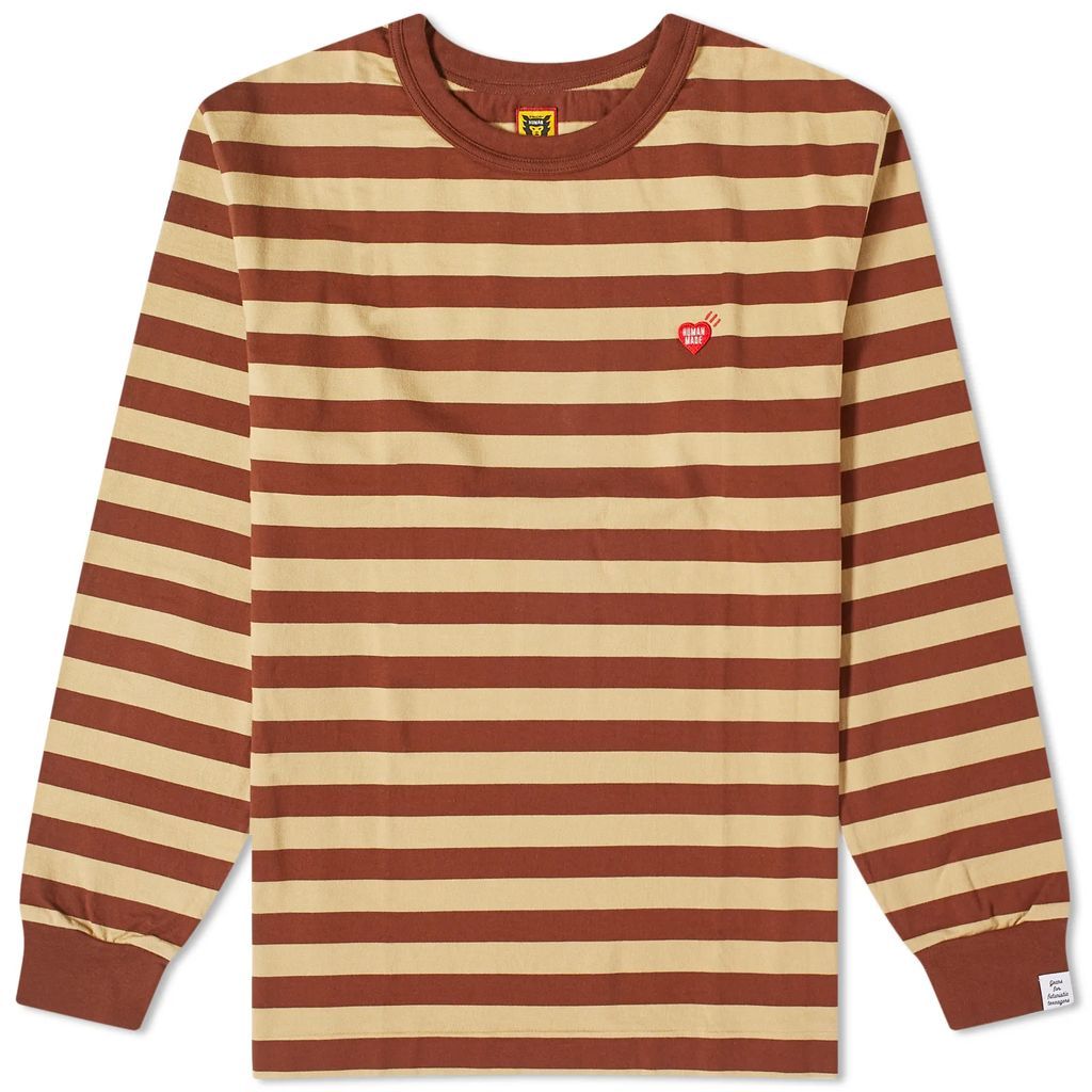 Men's Long Sleeve Striped T-Shirt Brown