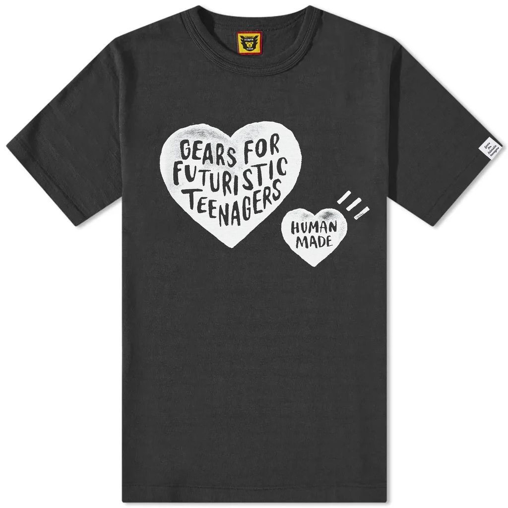 Men's Drawn Hearts T-Shirt Black