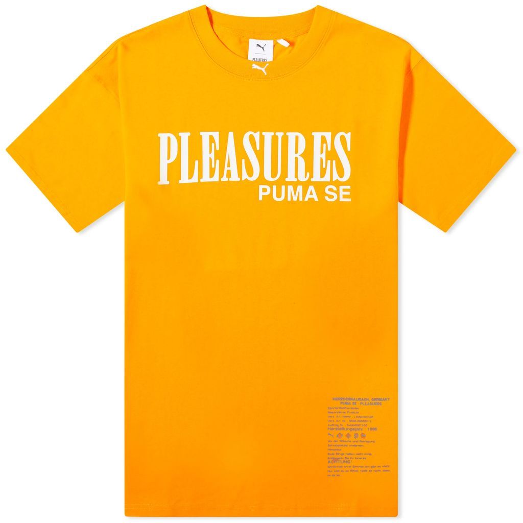 Men's x Pleasures Typo T-Shirt Orange Glow