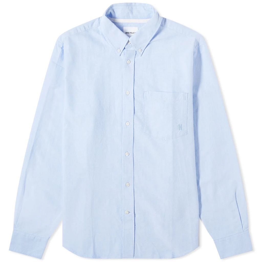 Men's Algot Oxford Monogram Button Down Shirt Pale Blue