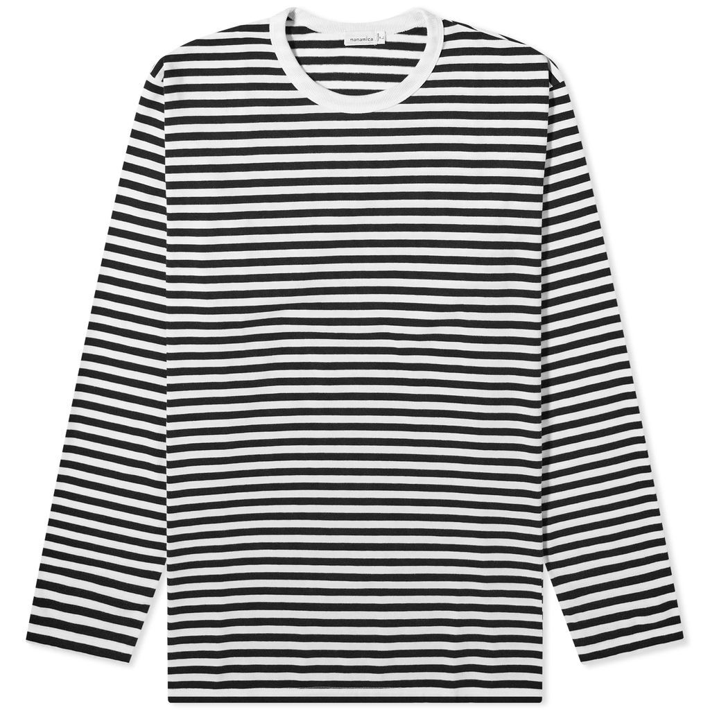 Men's Long Sleeve COOLMAX Stripe T-Shirt Black/White