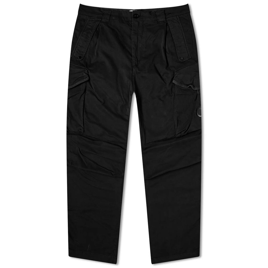Men's Stretch Sateen Loose Cargo Pants Black