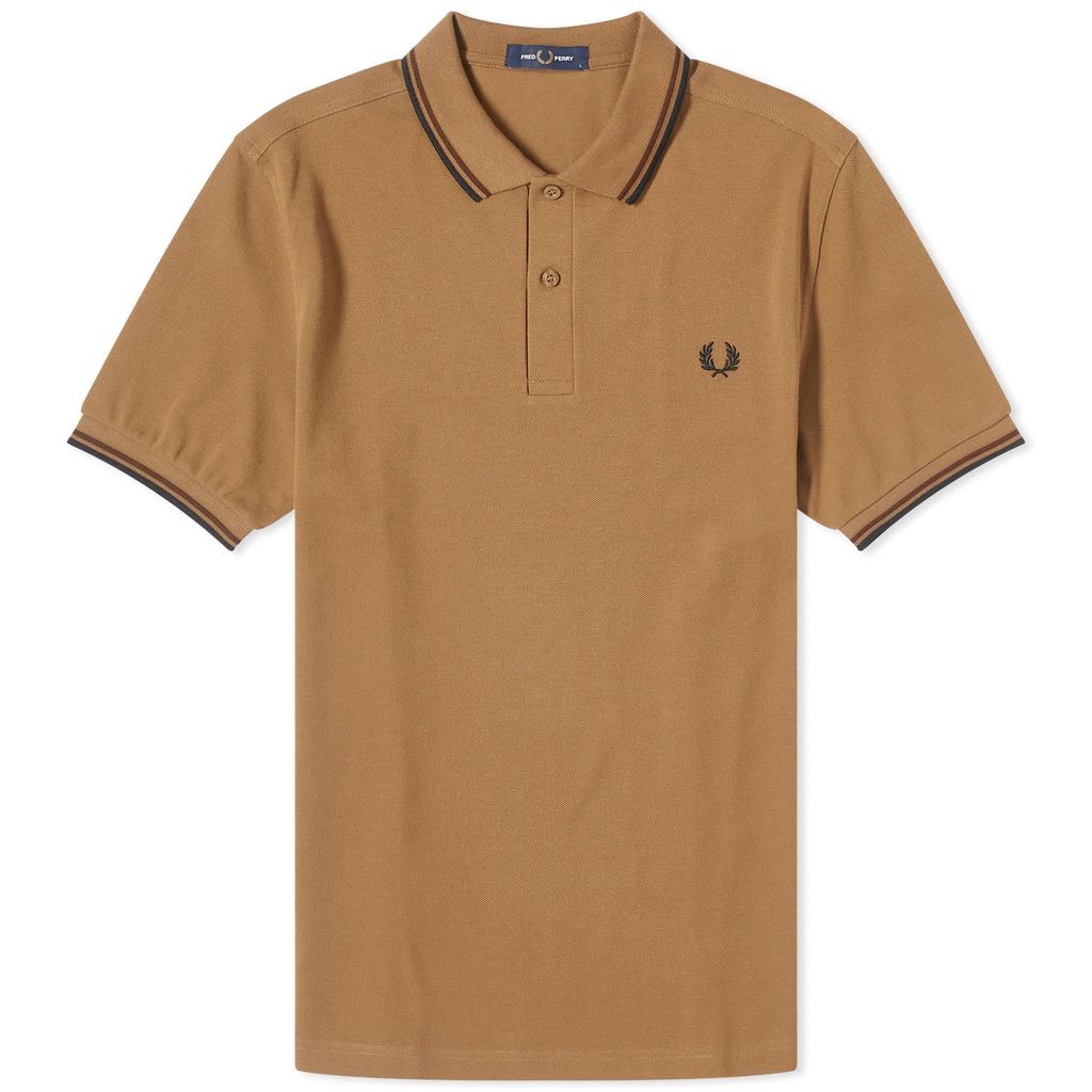 Men's Twin Tipped Polo Shaded Stone/Burnt Tobacco/Black