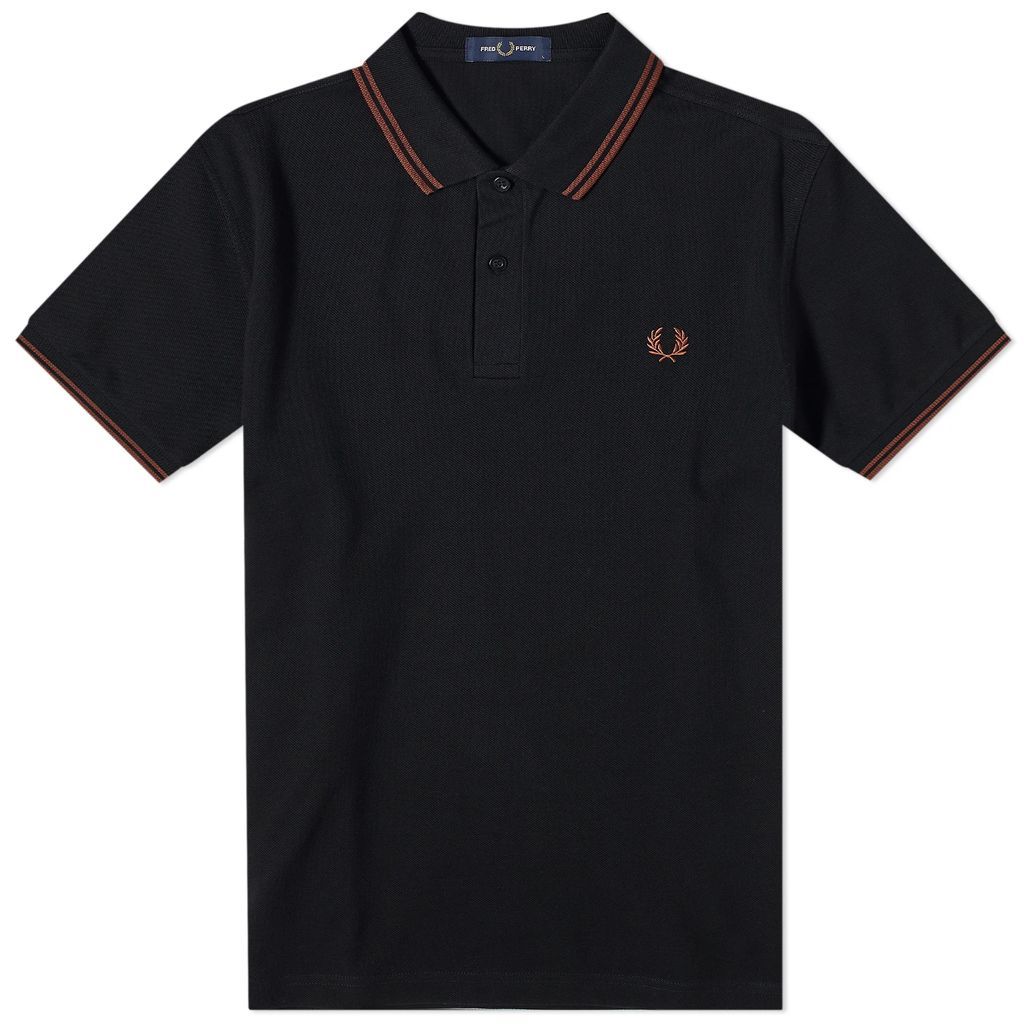 Men's Twin Tipped Polo Black/Whisky Brown