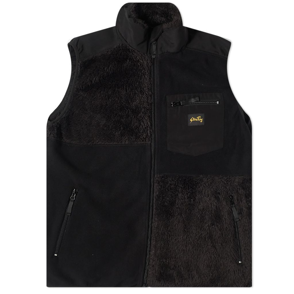 Men's Patchwork Fleece Vest Black