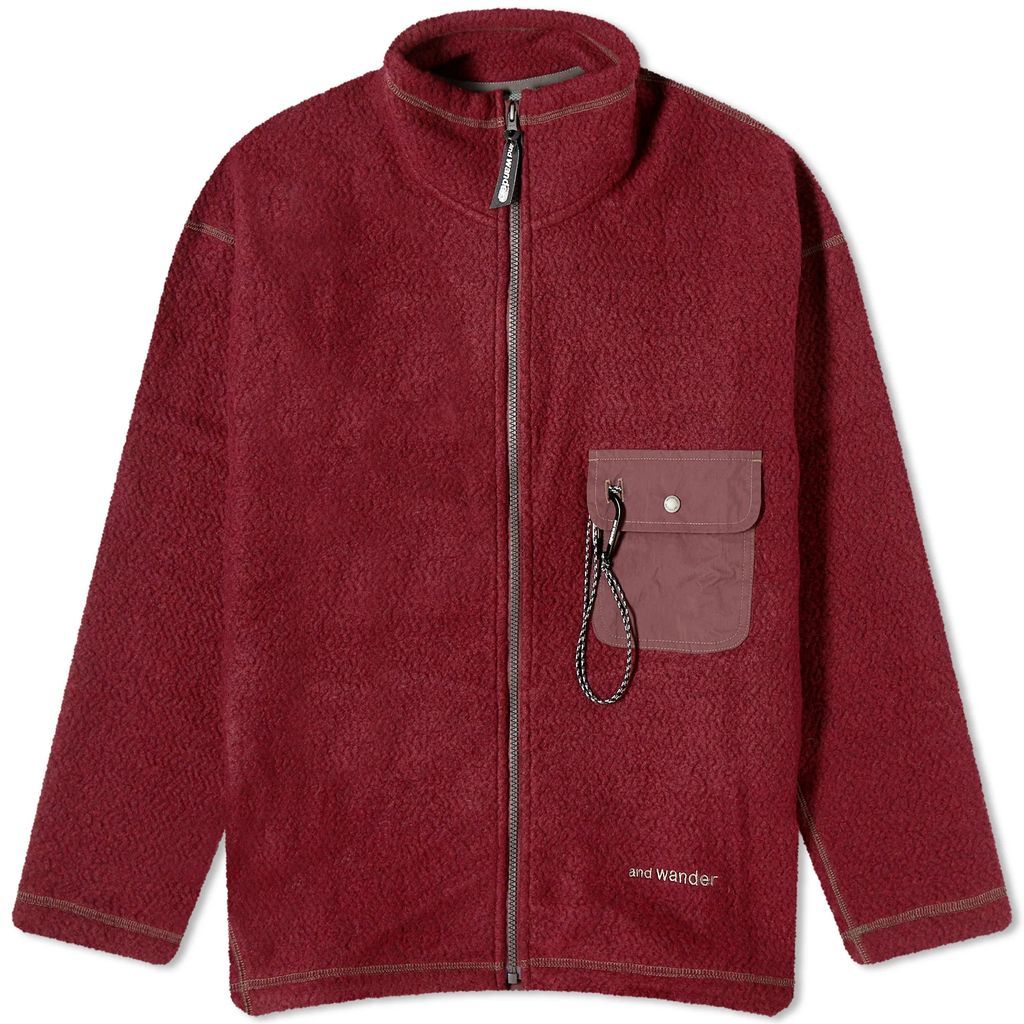 Men's Re Wool Jacquard Zip Fleece Jacket Bordeaux