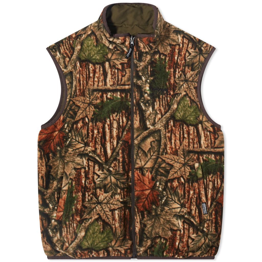 Men's Reversible Fleece Vest Leaf Camo