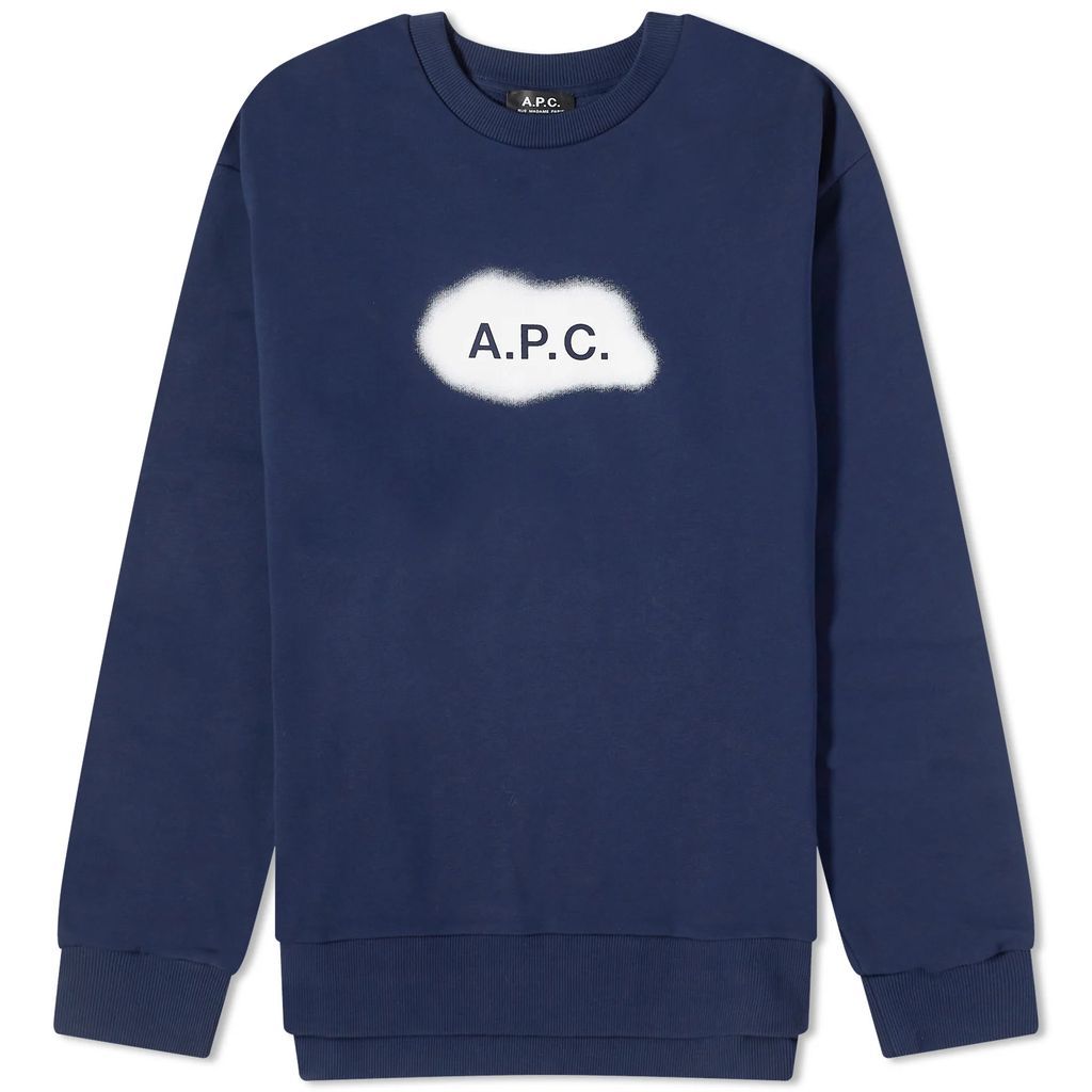 Men's Alastor Spray Logo Crew Sweat Dark Navy