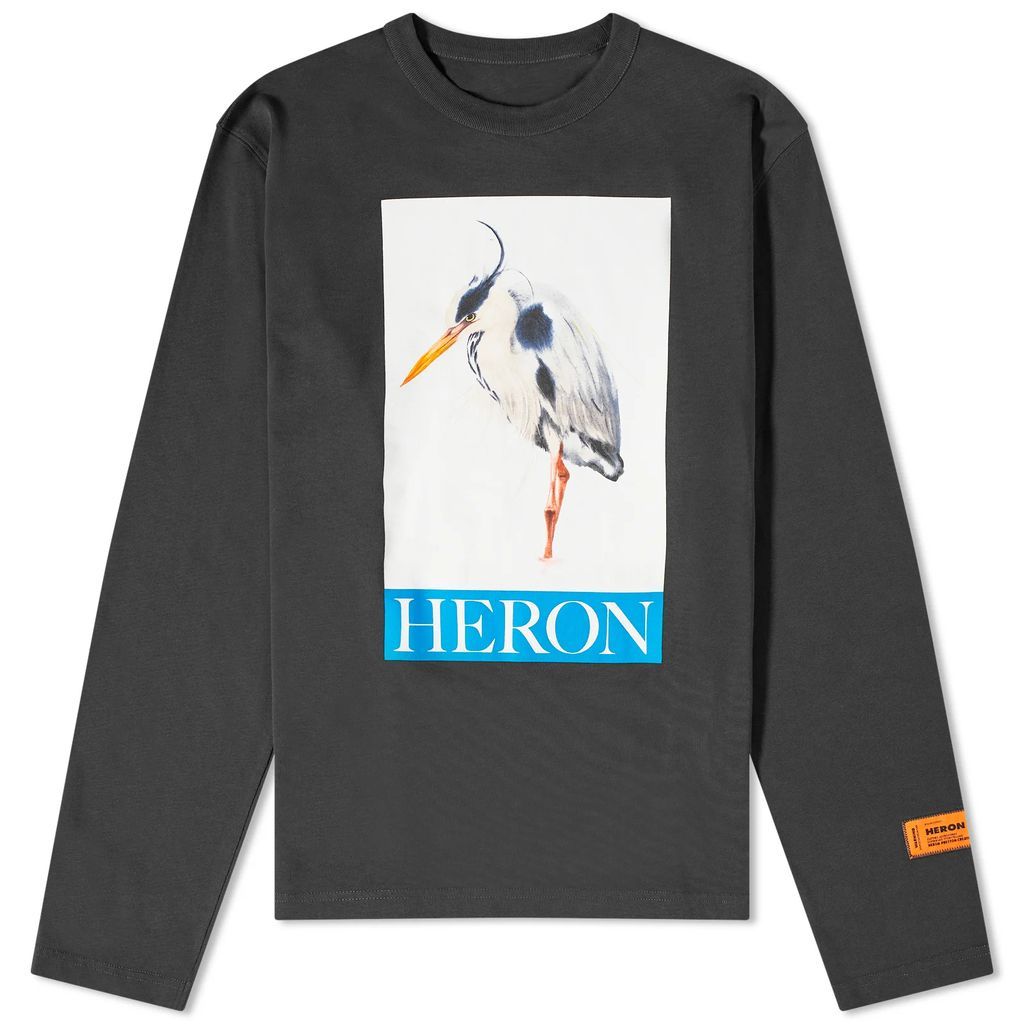 Men's Painted Heron LS T-Shirt Black