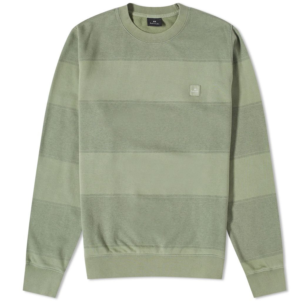 Men's Stripe Crew Sweater Green