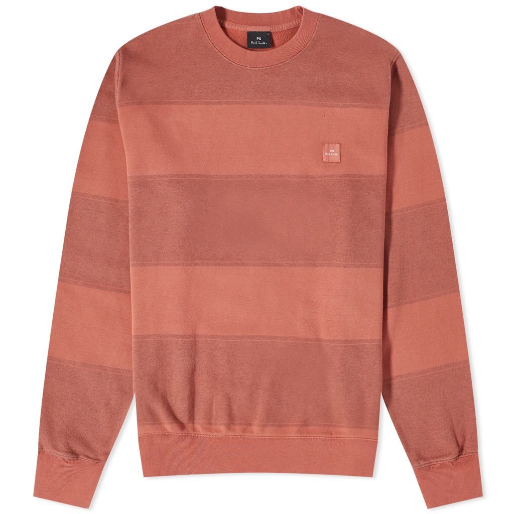 Men's Stripe Crew Sweater Orange