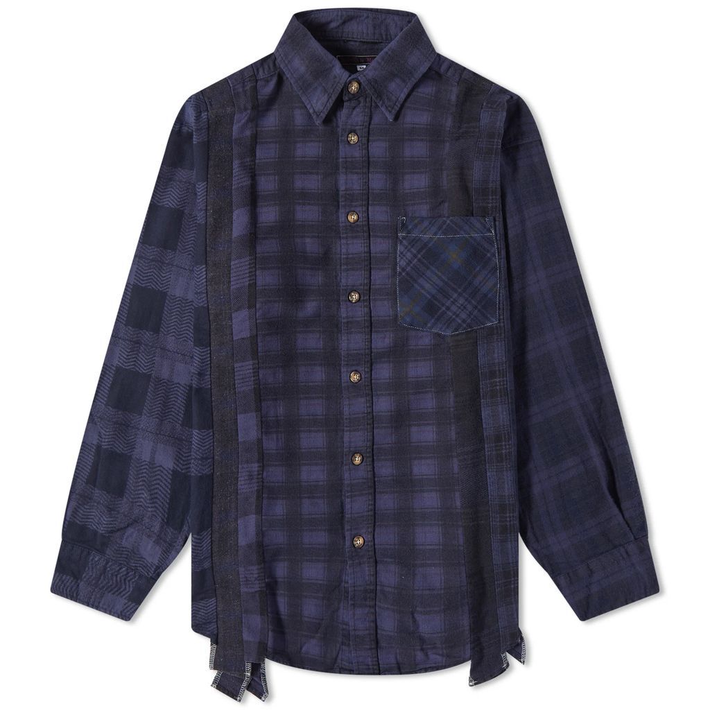 Men's 7 Cuts Over Dyed Flannel Shirt Purple