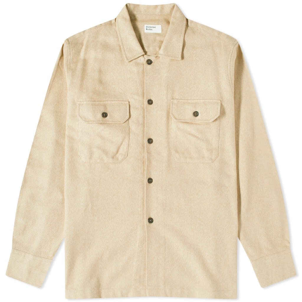 Men's Soft Flannel Utility Overshirt Sand