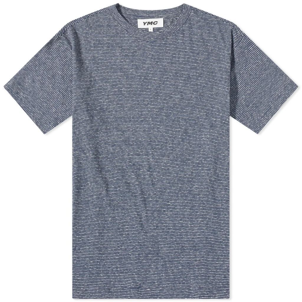 Men's Triple T-Shirt Ecru- Navy