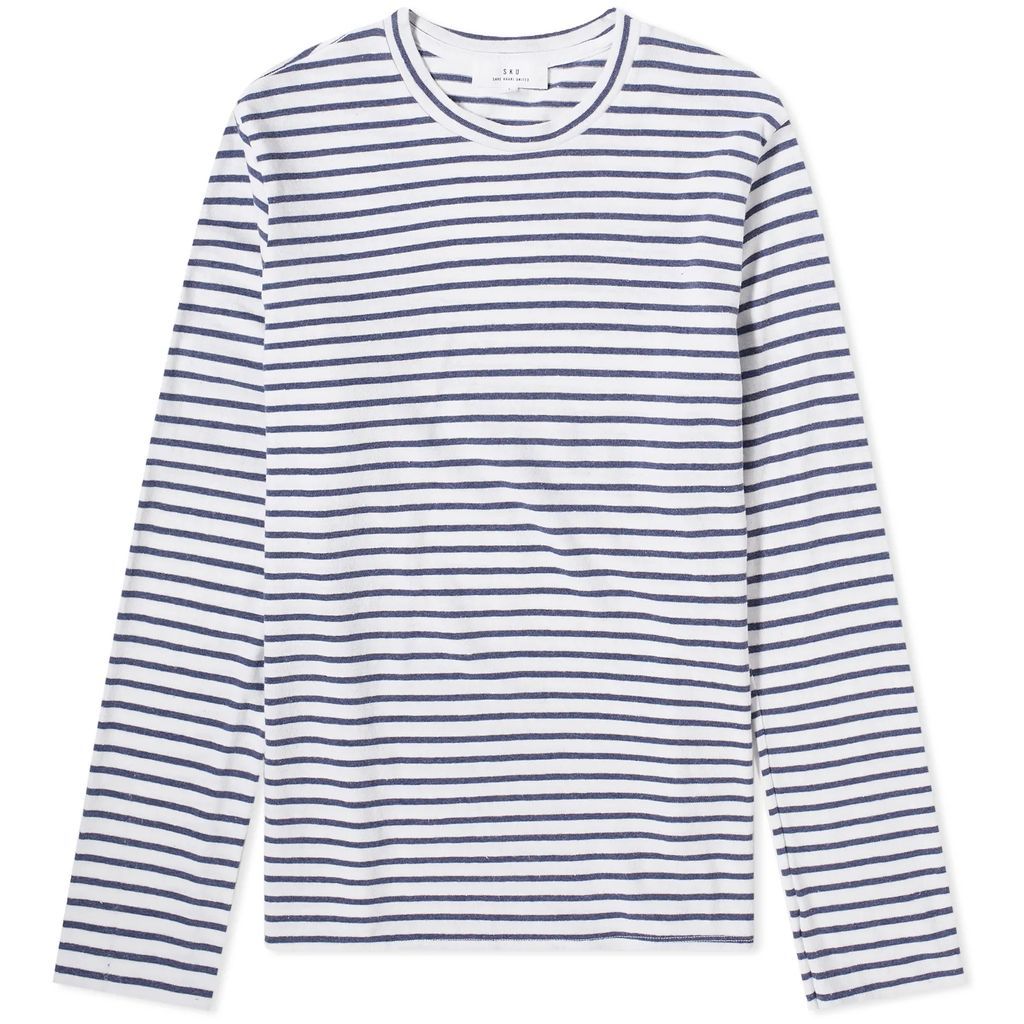 Men's Organic Hemp Stripe Long Sleeve T-Shirt White