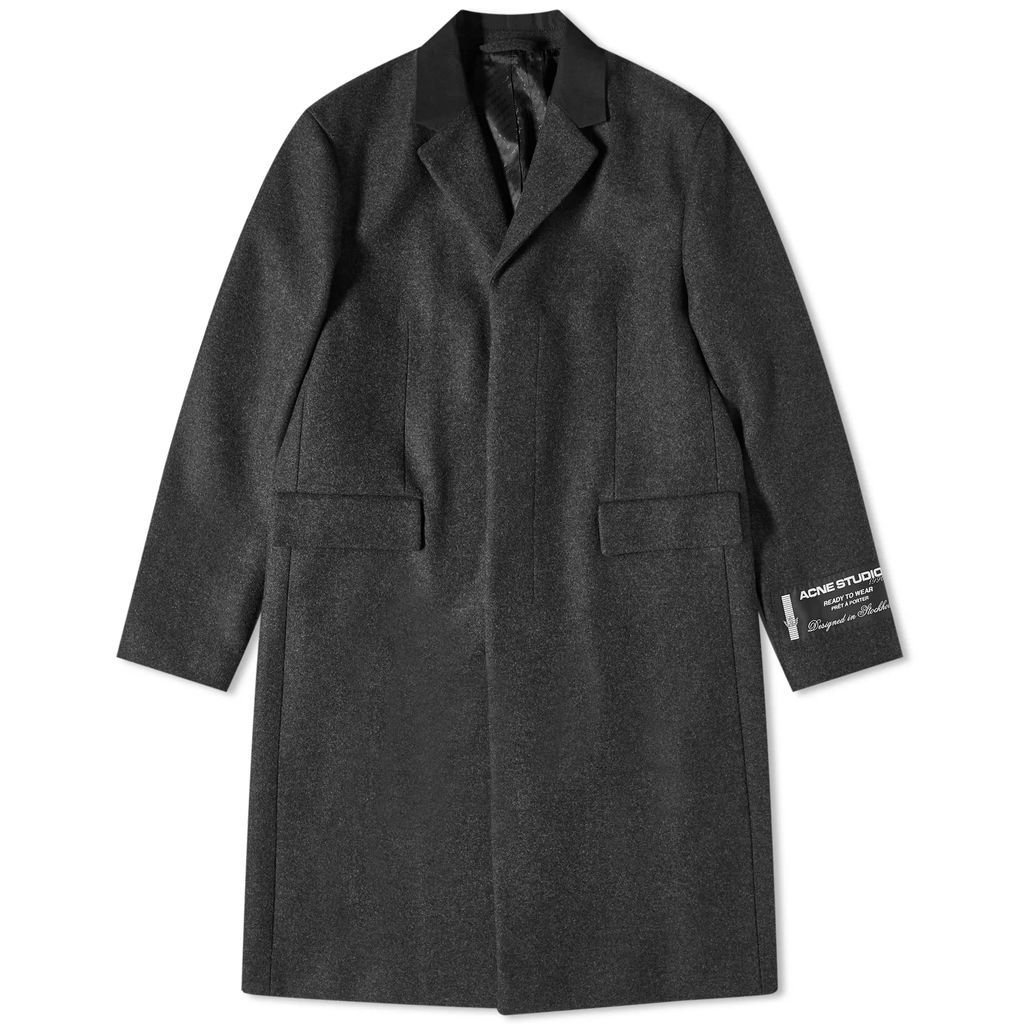 Men's Orkar Classic Melange Wool Coat Dark Grey Melange