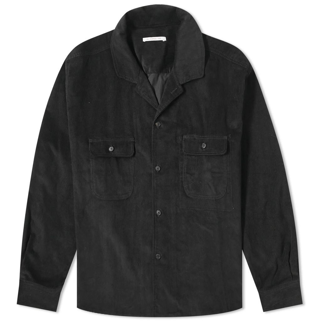 Men's Park Overshirt Black Cotton Corduroy