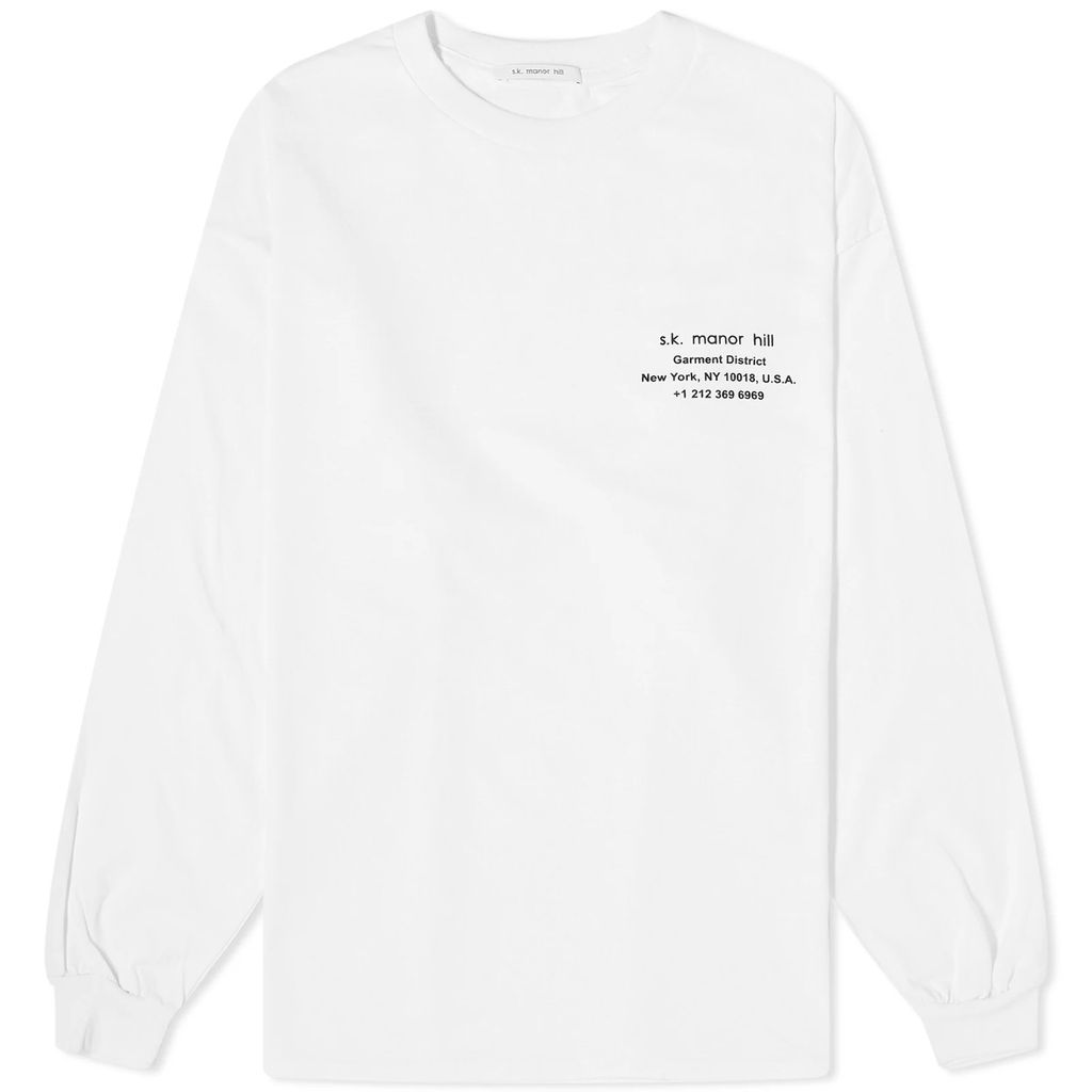 Men's Long Sleeve Biz T-Shirt White Cotton