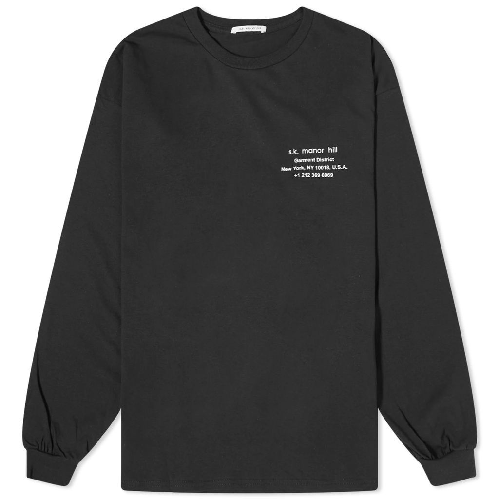 Men's Long Sleeve Biz T-Shirt Black Cotton