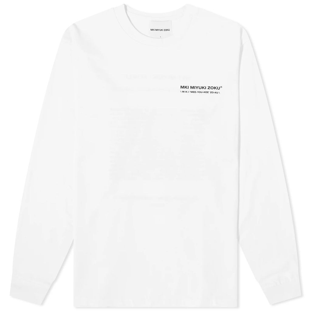 Men's Long Sleeve Phonetic T-Shirt White