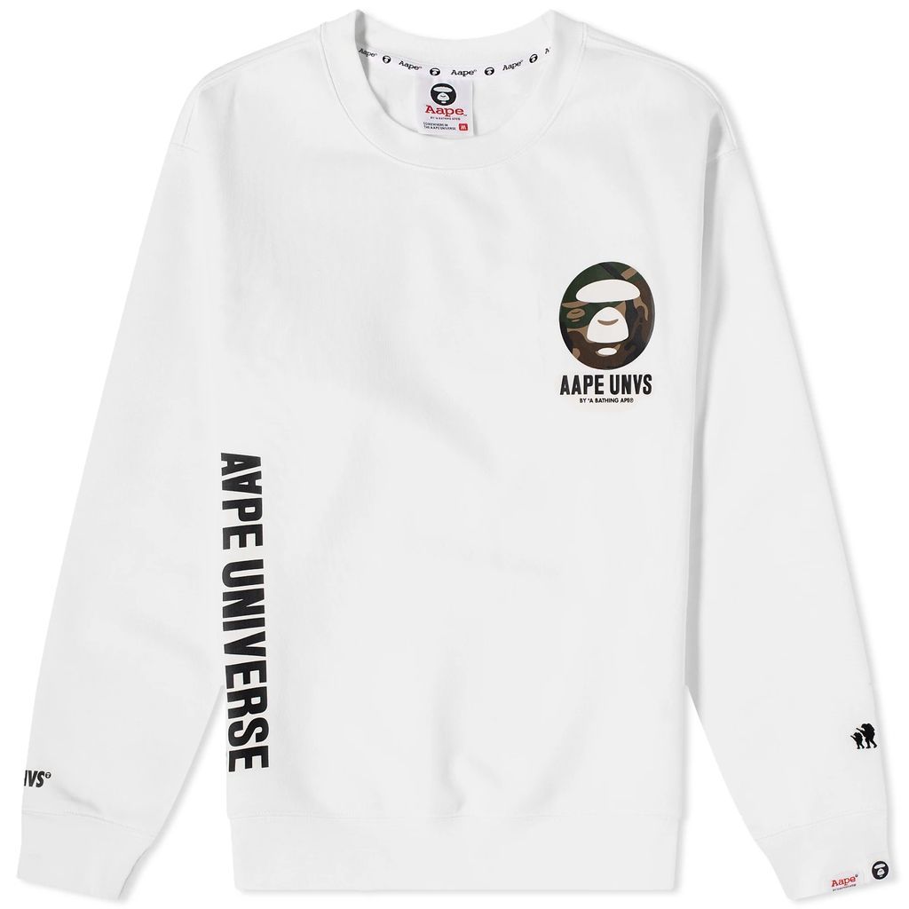 AAPE Back X-Bone Crew Sweat Ivory