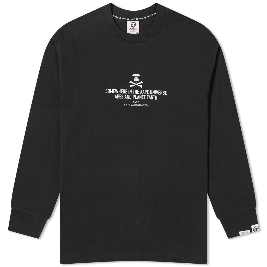 AAPE Big X-Bone Long Sleeve T-Shirt Black
