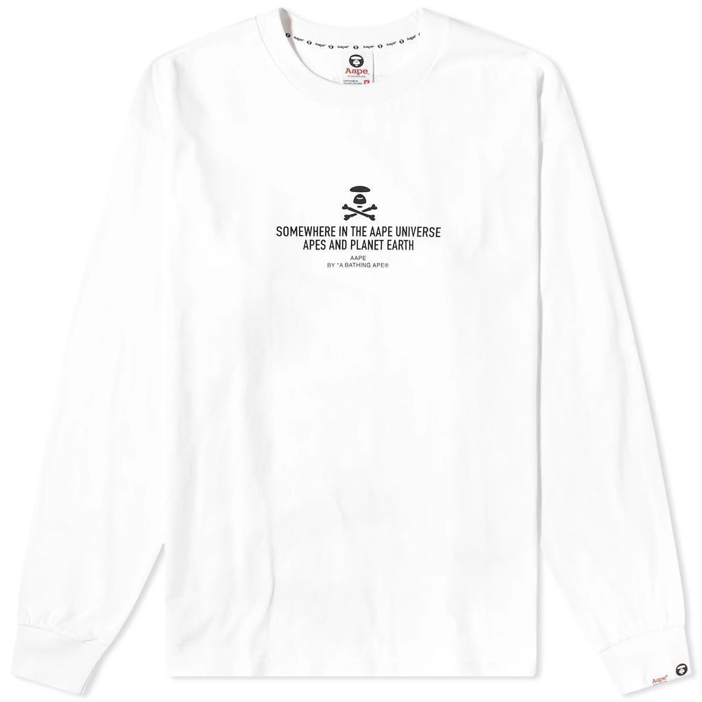 AAPE Big X-Bone Long Sleeve T-Shirt White