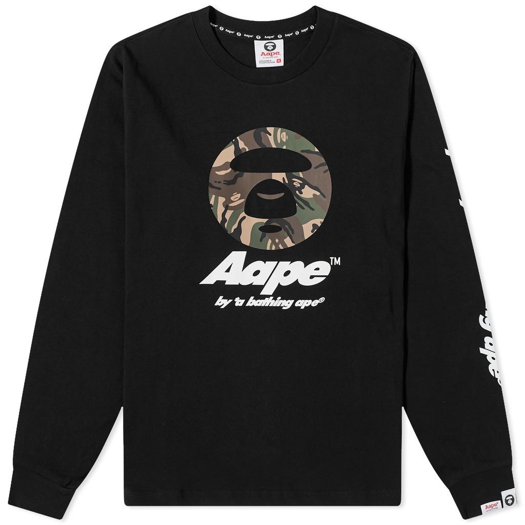 AAPE New Face Long Sleeve T-Shirt Black