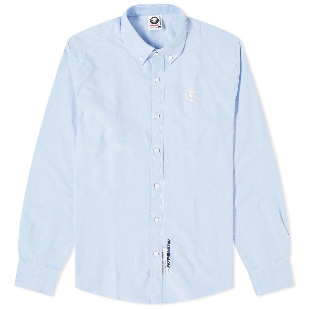 AAPE Now Camo Silicon Badge Oxford Shirt Blue