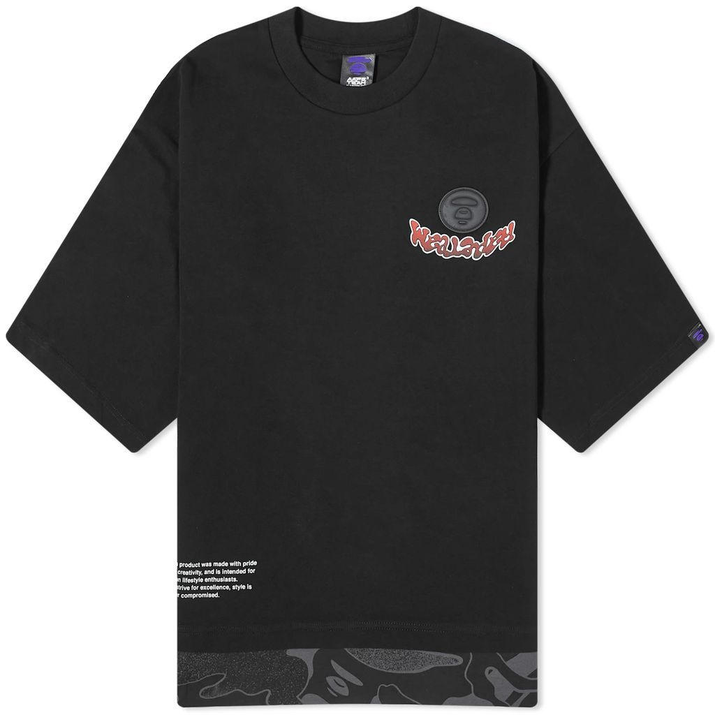 AAPE Team Silicon Emboss Badge T-Shirt Black