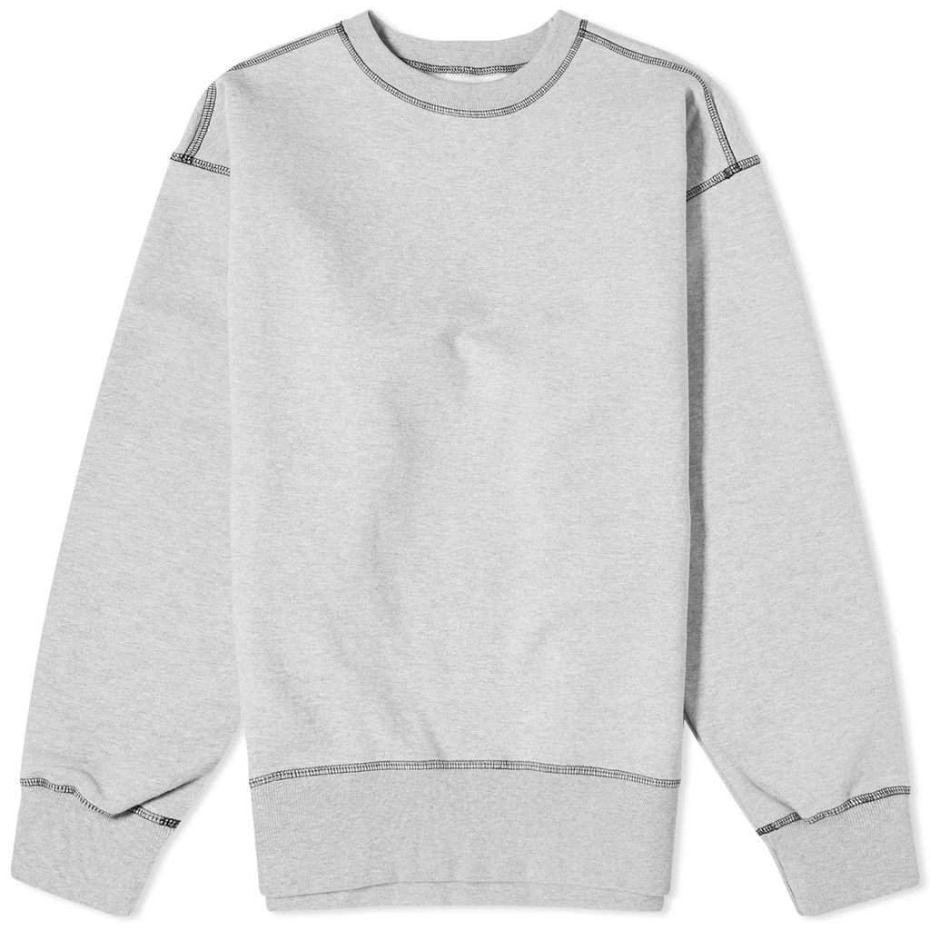 Men's Contrast Stitch Crew Sweat Melange Grey