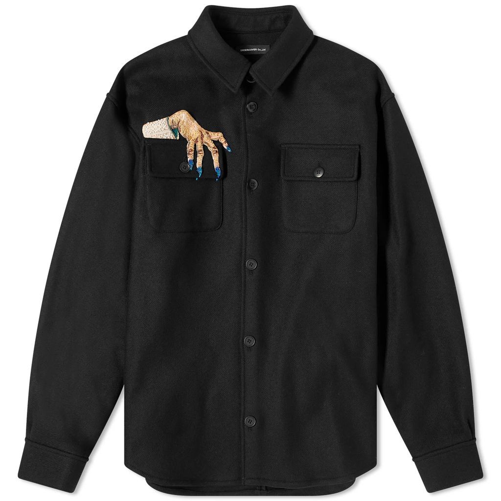 Men's Embroidered Hand Shirt Black