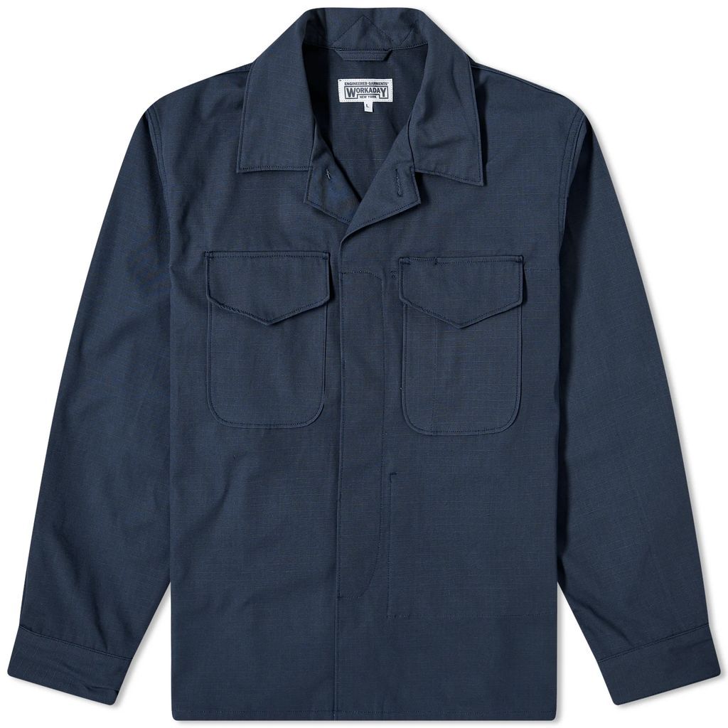 Men's Heavyweight Utility Jacket Navy Cotton Ripstop