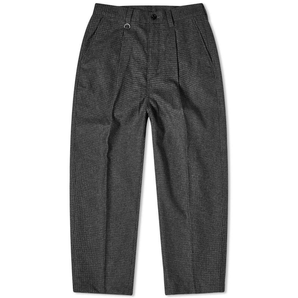 Men's Single Tuck Wide Tapered Pants Black