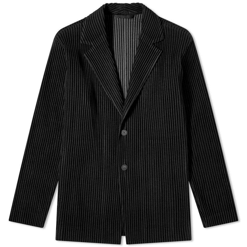 Men's Pleated Single Breasted Jacket Black