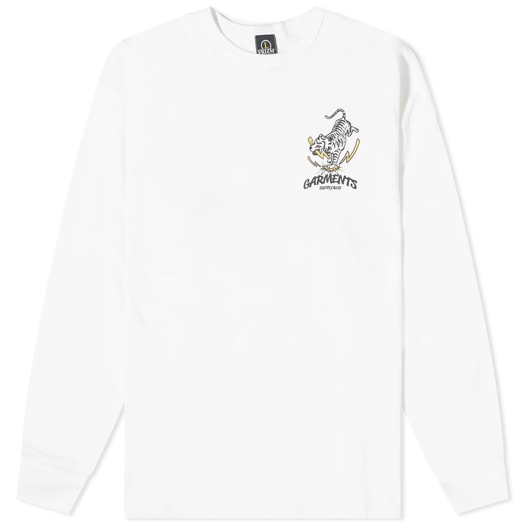 Men's Tiger Pugmark Longsleeve T-Shirt White