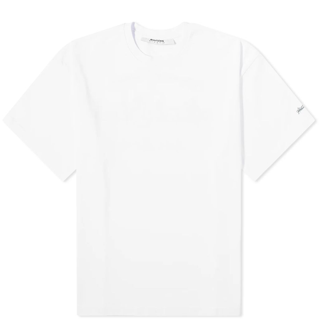 Men's Chain Stitch T-Shirt White/Epsom Green