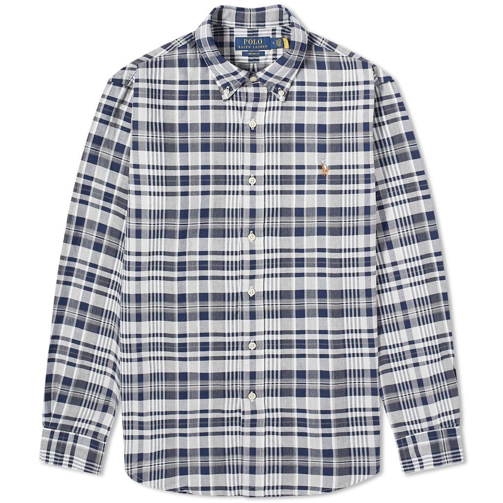 Men's Check Oxford Shirt Grey Heather/Navy Multi