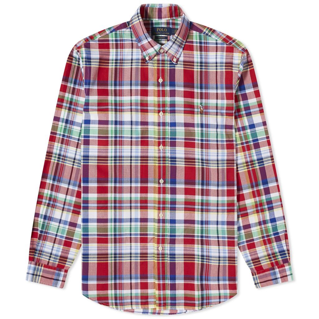 Men's Check Oxford Shirt Red/Blue Multi