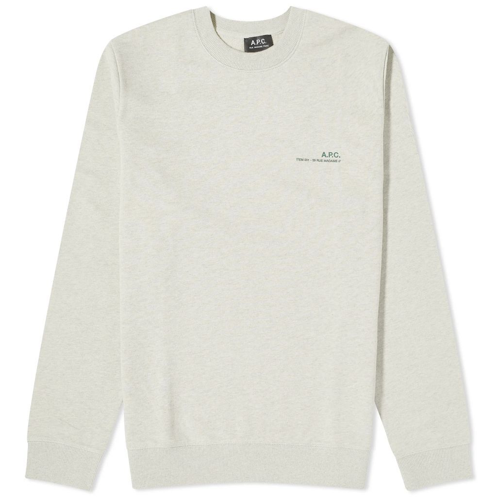 Men's Overdyed Item Logo Crew Sweater Light China Green