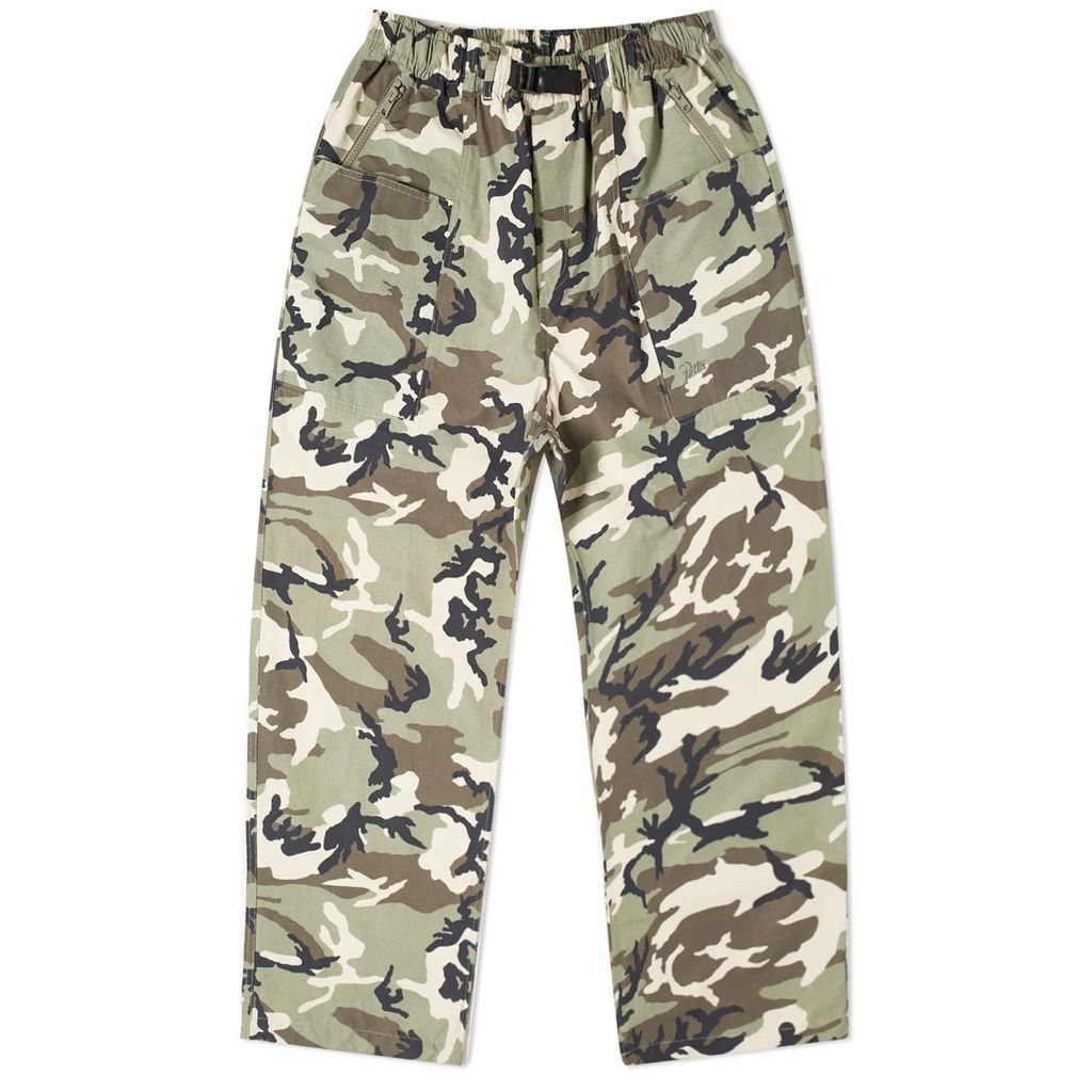 Men's Camo Belted Tactical Chino Multi/Woodland Camo