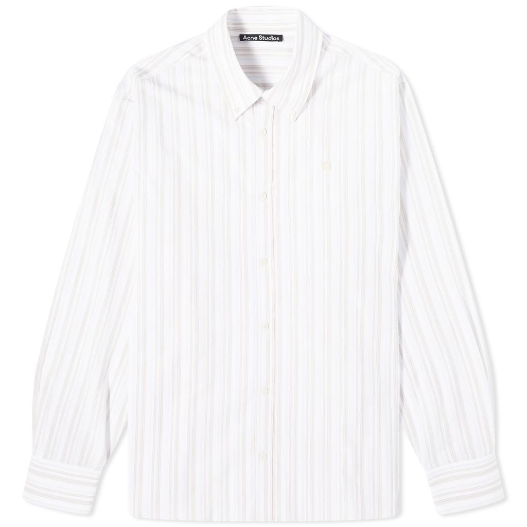 Men's Sarnno Stripe Shirt White/Brown