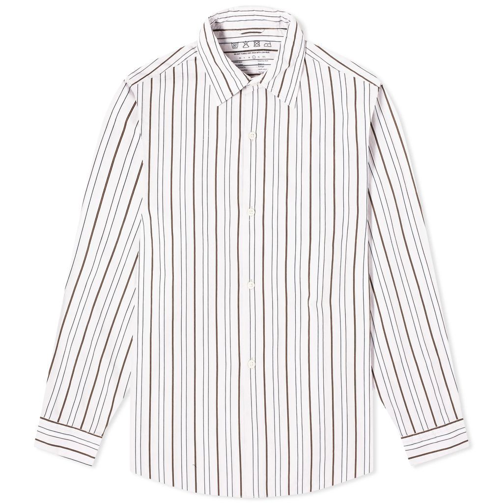 Men's Generous Shirt Vintage Brown Stripe