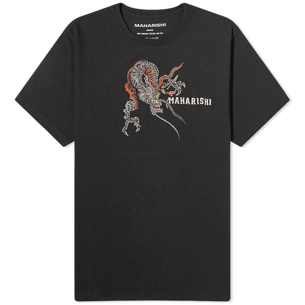 Men's Embroided Sue-Rye Dragon T-Shirt Black